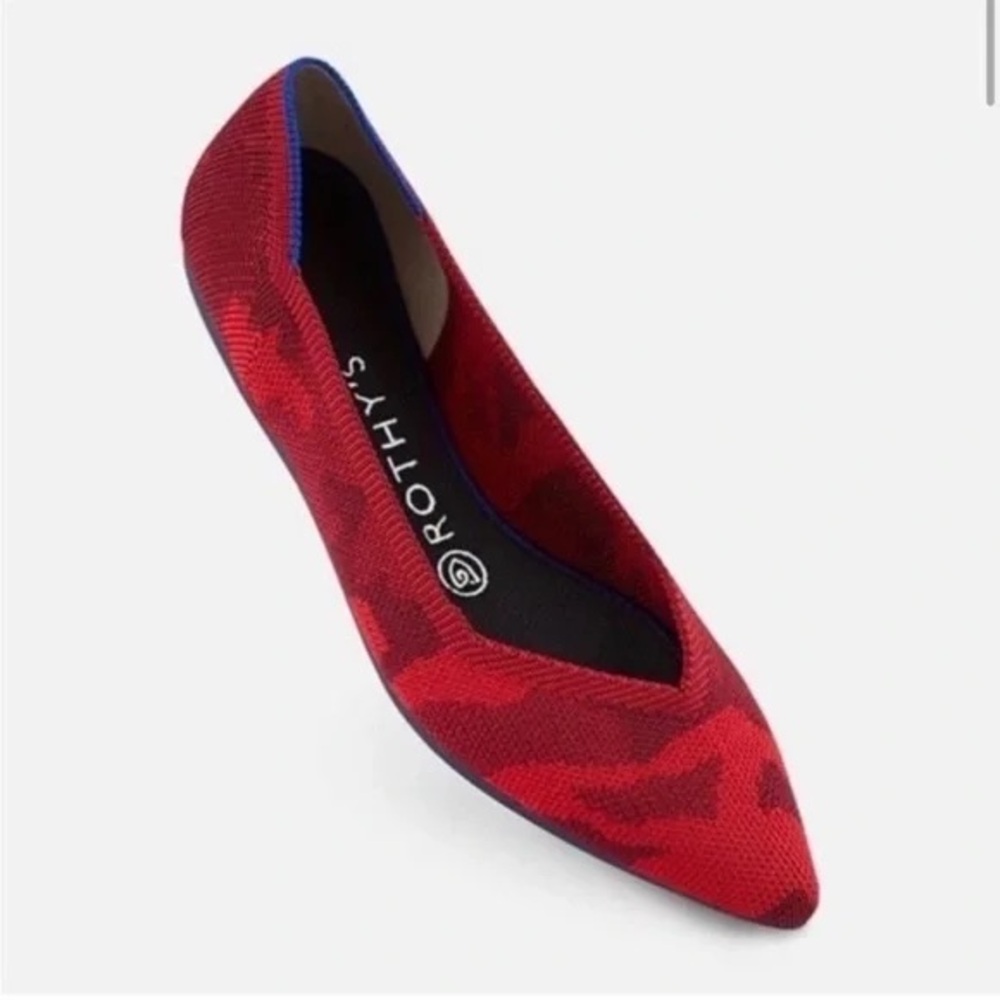 Rothys red camo “The Point” size 9